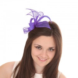 Accessoire coiffure en sisal violet