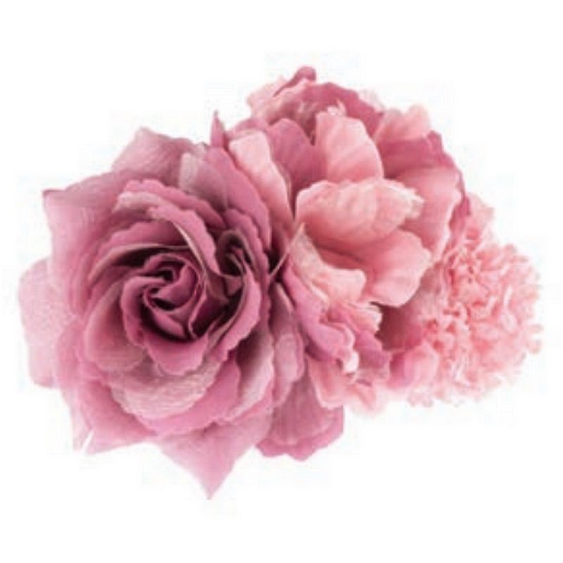 Composition Fleurs Soie Rose Mauve